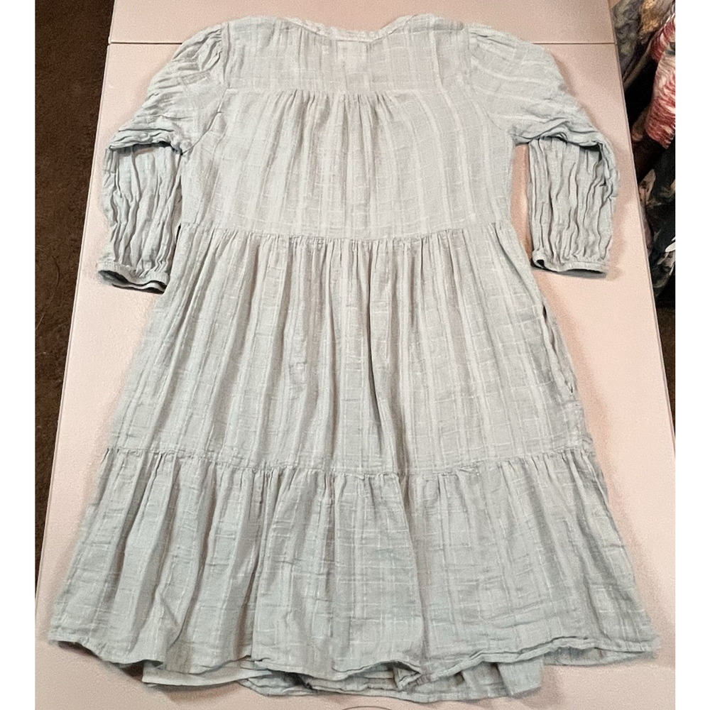 Knox Rose dress embroidered floral neckline Med tiered fairy cottage boho lace - Picture 3 of 13